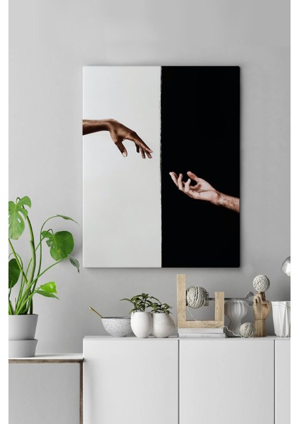 Canvas Siyah Beyaz El Tablo 0113