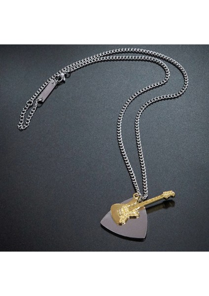 Pena Gitar Gri Gold Çelik Erkek Bayan Kolye EI89BY fırsatları