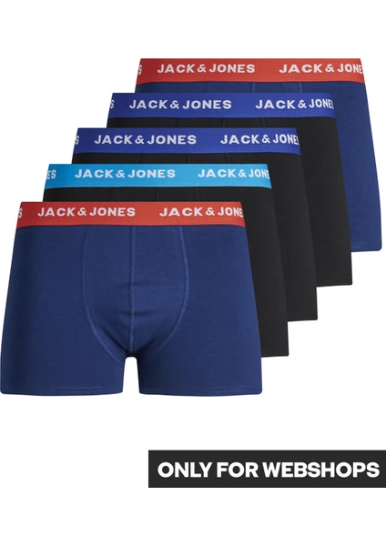 Jack & Jones 5'li Düz Renk Boxer Paketi 12144536