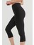 Siyah High Rise Stretchy Capri Tayt 1