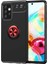 Caseworld Samsung Galaxy A52 Kılıf Renkli Yüzüklü Manyetik Silikon Kapak Siyah - Kırmızı 1