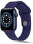 Apple Watch Uyumlu 38MM Hasır Örgü Silikon Kordon - Lacivert 1