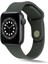 Apple Watch Uyumlu 40MM Hasır Örgü Silikon Kordon - Koyu Yeşil 1