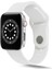 Apple Watch Uyumlu 44MM Hasır Örgü Silikon Kordon - Beyaz 1