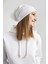 Kadın Genç Kız, Efsane Beyaz Kürk Ponpon Detaylı Şapka Bere -Spor, Rahat, Pamuklu, Termal Kumaş 3