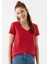 Mavi Kadın V Yaka Kırmızı Basic Tişört 168260-30734