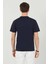 GAYLEY Koyu Lacivert Bisiklet Yaka Baskılı Erkek Tshirt 3