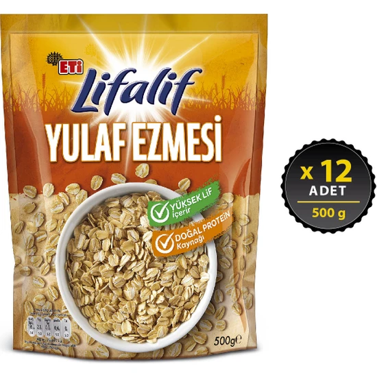 Eti Lifalif Yulaf Ezmesi 500 g x 12 Adet