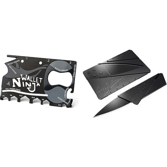 Greathings Kredi Kartı Şeklinde Bıçak ve Ninja Wallet 18 In 1 Credit Card Multi Tool Kit