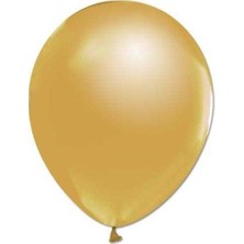 Parti Furyası Metalik Sedefli Parlak Gold Balon  (Helyumla Uçan) 50 Adet