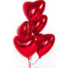 Parti Furyası Kalp Folyo Balon Seti  Kırmızı