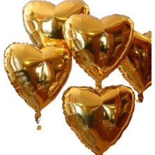 Parti Furyası Kalp Folyo Balon Seti  Gold