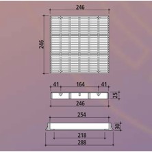 Kare Dip Emiş Izgara Dış Çerçevesi 26,5X26,5