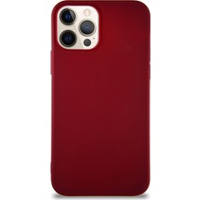 Caseart Apple iPhone 12 Pro Kılıf Soft Premier Renkli Silikon Kapak - Mürdüm