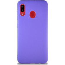 Caseart Samsung Galaxy A20 Kılıf Soft Premier Renkli Silikon Kapak - Mor
