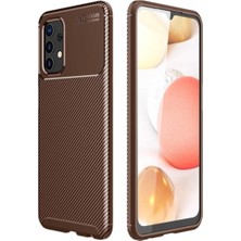 Caseart Samsung Galaxy A32 4g Kılıf Karbon Tasarımlı Kapak - Kahverengi