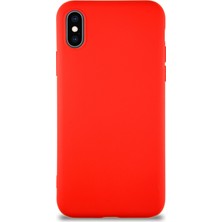 Caseart Apple iPhone x Kılıf Soft Premier Renkli Silikon Kapak - Kırmızı
