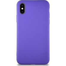 Caseart Apple iPhone Xs Kılıf Soft Premier Renkli Silikon Kapak - Mor