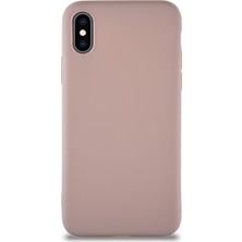 Caseart Apple iPhone x Kılıf Soft Premier Renkli Silikon Kapak - Pudra