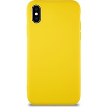 Caseart Apple iPhone Xs Kılıf Soft Premier Renkli Silikon Kapak - Sarı
