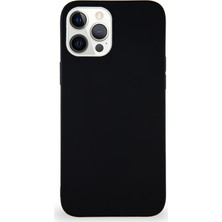 Caseart Apple iPhone 12 Pro Max Kılıf Soft Premier Renkli Silikon Kapak - Siyah