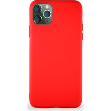 Caseart Apple iPhone 11 Pro Max Kılıf Soft Premier Renkli Silikon Kapak - Kırmızı