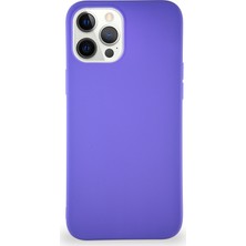 Caseart Apple iPhone 12 Pro Max Kılıf Soft Premier Renkli Silikon Kapak - Mor