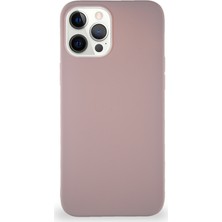 Caseart Apple iPhone 12 Pro Max Kılıf Soft Premier Renkli Silikon Kapak - Pudra