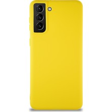 Caseart Samsung Galaxy S21 Plus Kılıf Soft Premier Renkli Silikon Kapak - Sarı