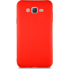 Caseart Samsung Galaxy J7 Kılıf Soft Premier Renkli Silikon Kapak - Kırmızı