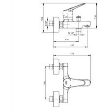 T-may Eca Spylos Banyo Bataryası+T-May Banyo Lidya Oval Tepe Duş Takımı Seti Paslanmaz Krom