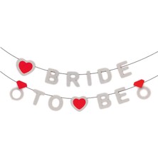 Süsle Bebek ve Parti Bride To Be Banner, 3,50 mt, Gümüş