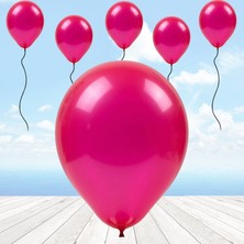 Süsle Bebek ve Parti Metalik Parlak Balon, 10 Adet - Fuşya