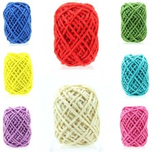 Süsle Bebek ve Parti Jüt İp, Hasır Süsleme İpi, 10 mt, Çok Renkli -