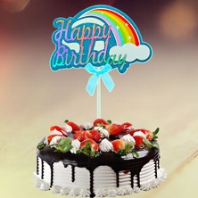 Süsle Bebek ve Parti Hologram Pasta Süsü Kek Çubuğu, 22 x 14,5 cm - Mavi