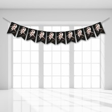 Süsle Bebek ve Parti Atatürk Flama Seti, 1,50mt Kurdele Dizili 11cm x 17cm - 10'lu