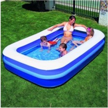 Bestway Mega Boy Dikdörtgen Şişme Çocuk Havuzu + Pompa 262 x 175 x 51 cm - 54006