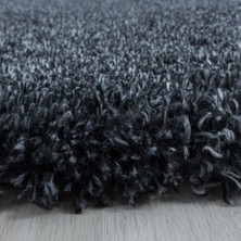 Pixel Modern Dekoratif Yumuşak Shaggy 3 cm Tüylü düz Antrasit Oturma Odası Salon Halısı