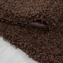 Pixel Modern Dekoratif Shaggy 30 mm uzun tüylü düz Kahverengi Oturma Odası Salon Halısı