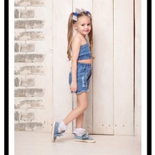 Quzucuk Kids Kız Çocuk Asimetrik Bluzlu Kot Takım