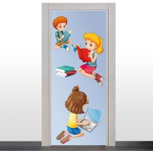 Okularenkkat Çocuk ve Kitap Temalı Kapı Giydirme