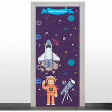 Okularenkkat Sevimli Astronotlar Kapı Giydirme
