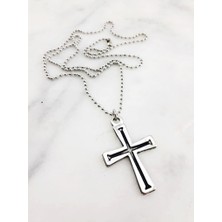 BijuStore Gümüş Renk Haç Kolye