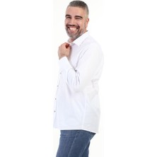 Klasik Çıtçıtlı Poplin Gömlek - Beyaz