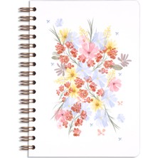 Matt Notebook A5 Süresiz Planlayıcı Ajanda Bordo Çiçekler