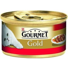 Gourmet Gold Parça Etli Soslu Sığır Etli Kedi Konservesi 85 gr Tahılsız Ekonomik Mama