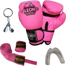 By Leon 1982 Leon Blade Training Boks Eldiveni, Bandaj Dişlik Anahtarlık Seti Pembe