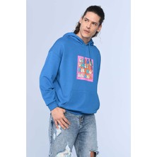 Ecko Unltd Henley Mavi Erkek Kapüşonlu Hoodie