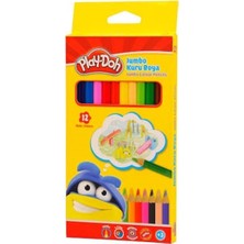 Play-Doh Jumbo Kuruboya 12 Renk 5,4 mm Uç Kalınlığı 10 mm Çap 175 mm Uzunluk