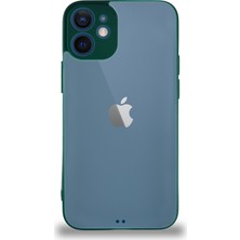 Kzy Apple iPhone 12 Mini Kılıf Kamera Korumalı Ultra Ince Kapak - Koyu Yeşil
